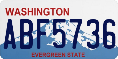 WA license plate ABF5736