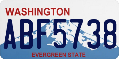 WA license plate ABF5738