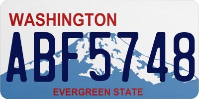 WA license plate ABF5748