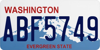WA license plate ABF5749