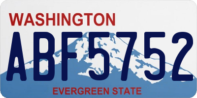 WA license plate ABF5752