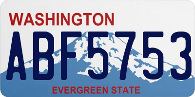 WA license plate ABF5753