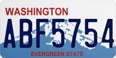 WA license plate ABF5754