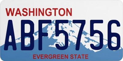 WA license plate ABF5756