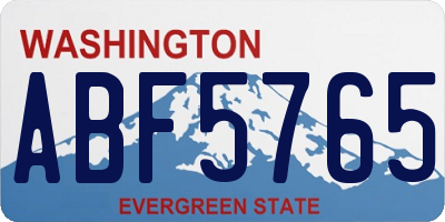 WA license plate ABF5765