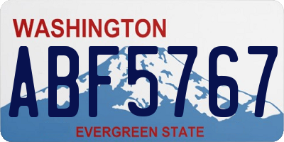 WA license plate ABF5767