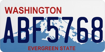WA license plate ABF5768