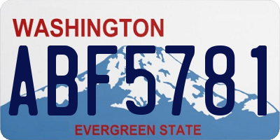 WA license plate ABF5781