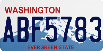 WA license plate ABF5783