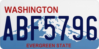 WA license plate ABF5796
