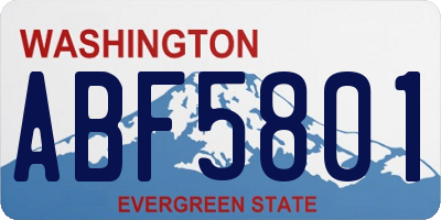 WA license plate ABF5801