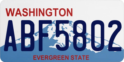 WA license plate ABF5802