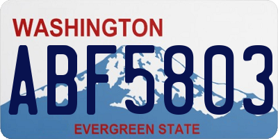 WA license plate ABF5803