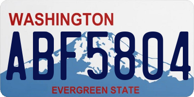 WA license plate ABF5804