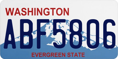 WA license plate ABF5806