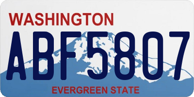 WA license plate ABF5807