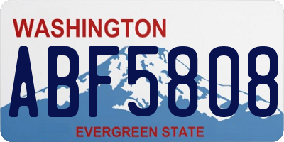 WA license plate ABF5808