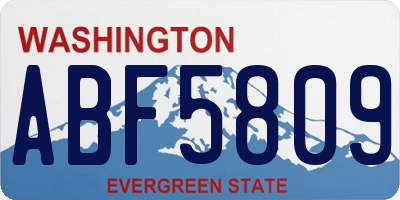 WA license plate ABF5809