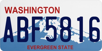 WA license plate ABF5816