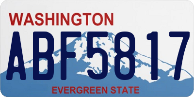 WA license plate ABF5817