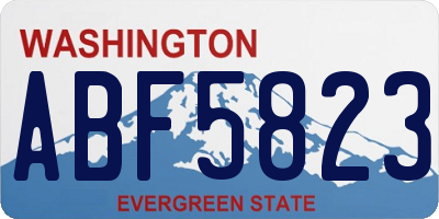 WA license plate ABF5823