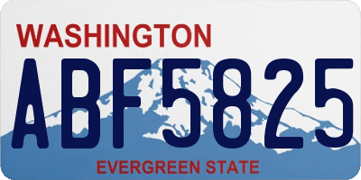 WA license plate ABF5825