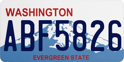 WA license plate ABF5826
