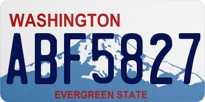 WA license plate ABF5827