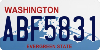WA license plate ABF5831