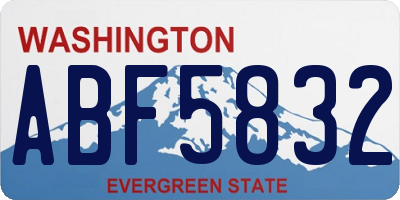 WA license plate ABF5832