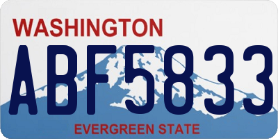 WA license plate ABF5833