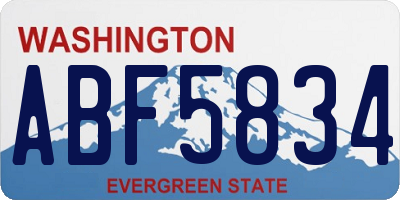 WA license plate ABF5834