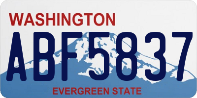 WA license plate ABF5837