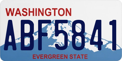 WA license plate ABF5841