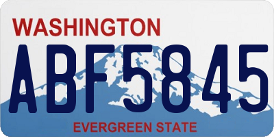WA license plate ABF5845