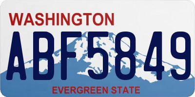WA license plate ABF5849