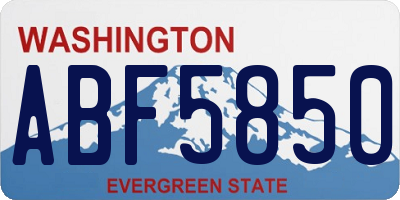 WA license plate ABF5850