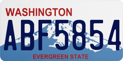WA license plate ABF5854