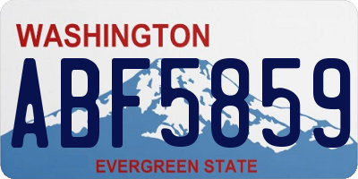 WA license plate ABF5859