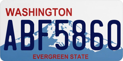 WA license plate ABF5860