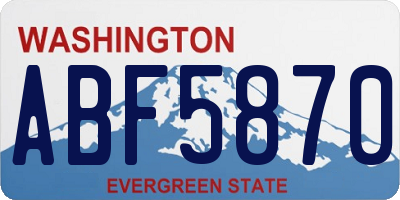 WA license plate ABF5870