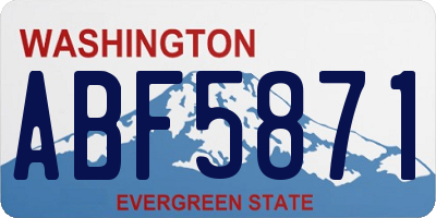 WA license plate ABF5871