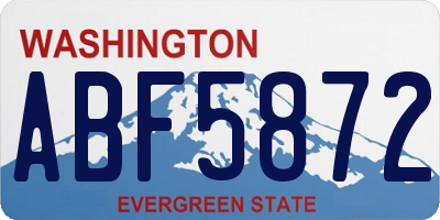 WA license plate ABF5872