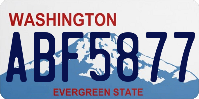 WA license plate ABF5877