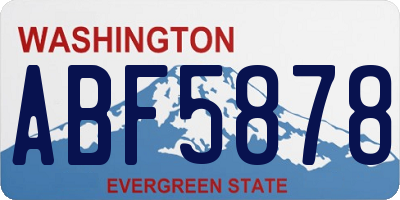 WA license plate ABF5878