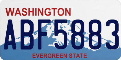 WA license plate ABF5883