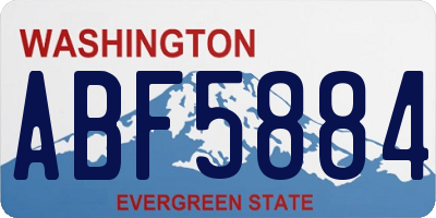 WA license plate ABF5884
