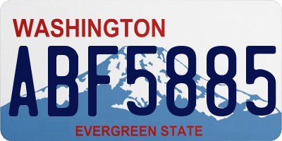 WA license plate ABF5885