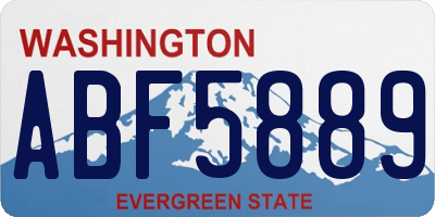 WA license plate ABF5889