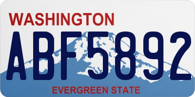 WA license plate ABF5892
